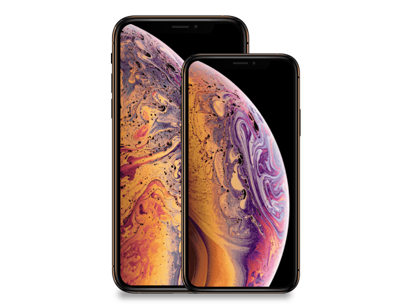 Size comparison between iPhone XS and iPhone XS Max.