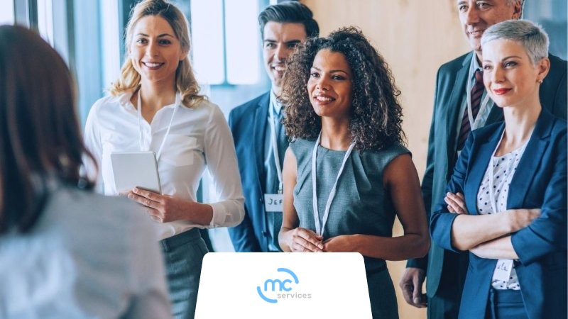 A group of attendees at a Milwaukee tech conference.